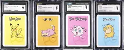 ✨✨✨ 4 CGC 9 Old Maid Slabs Pikachu Slowpoke Jigglypuff Psyduck Pokemon Cards - Image 1