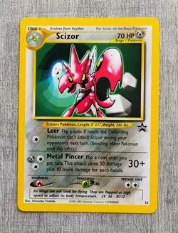 4 Lot Black Star PROMO WOTC Pokemon Cards TCG Mew Scizor Meowth - Image 2