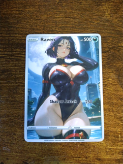 Beautiful Waifu Card - Raven Goddess ACG Custom DIY Fan Art Card - Image 1