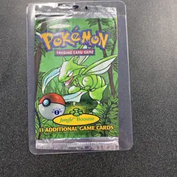 Pokemon TCG Jungle 1st Edition Booster Pack Open Wrapper -Scyther Art - Image 1