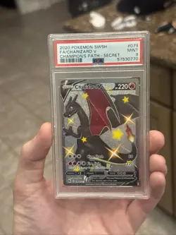 2020 POKEMON SWSH FA/CHARIZARD V CHAMPION'S PATH SECRET #079 PSA MINT 9 SHINY - Image 1