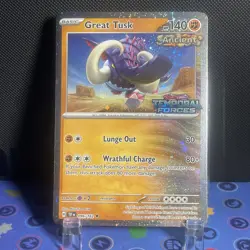 Pokemon Great Tusk 5 SWIRLS Temporal Forces Stamped 096/162 Cosmos 5 SWIRLS - Image 2