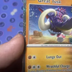 Pokemon Great Tusk 5 SWIRLS Temporal Forces Stamped 096/162 Cosmos 5 SWIRLS - Image 3