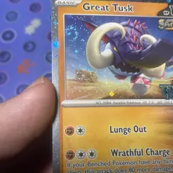 Pokemon Great Tusk 5 SWIRLS Temporal Forces Stamped 096/162 Cosmos 5 SWIRLS - Image 5