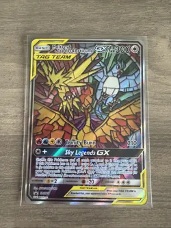 Pokemon TCG Moltres Zapdos Articuno GX SM210 Stained Glass Promos Holo - Image 1