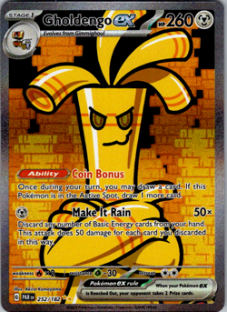 Pokemon TCG Gholdengo ex 252/182 Paradox Rift NM - Image 1