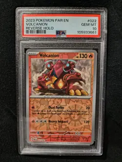 2023 Pokemon PAR EN Volcanian Reverse Holo #022 PSA 10 - Image 1