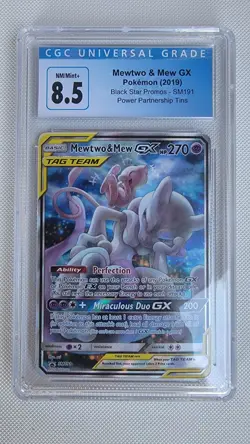 CGC 8.5 - Mewtwo & Mew GX 2019 Black Star Promos SM191 - Pokemon TCG - Image 1