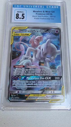 CGC 8.5 - Mewtwo & Mew GX 2019 Black Star Promos SM191 - Pokemon TCG - Image 2