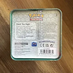 2022 Pokemon TCG Stacking Tin Factory Sealed - Grass Type - 3 Packs - Image 5