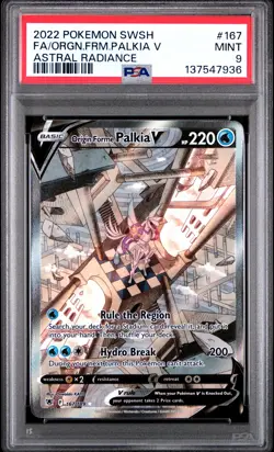 2022 POKEMON SWORD & SHIELD ASTRAL RADIANCE FULL ART/ORIGIN FORME PALKIA V PSA 9 - Image 1