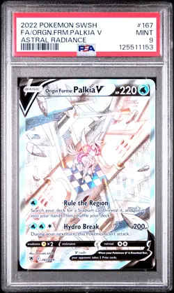 2022 POKEMON SWORD & SHIELD ASTRAL RADIANCE FULL ART/ORIGIN FORME PALKIA V PSA 9 - Image 1