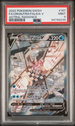 2022 POKEMON SWORD & SHIELD ASTRAL RADIANCE FULL ART/ORIGIN FORME PALKIA V PSA 9 - Image 1
