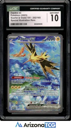 Pokemon 2023 Zapdos Ex 202/165 SIR Scarlet & Violet 151 GEM MINT CGC 10 - Image 1