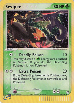 NM+ Seviper 11/100 HOLO Rare Pokemon TCG EX-Sandstorm - Image 1
