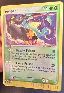 Seviper 11/100 2003 EX Sandstorm Pokemon Card TCG e-Series Reverse Holo Rare Mp - Image 2