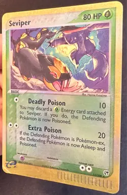 Seviper 11/100 2003 EX Sandstorm Pokemon Card TCG e-Series Reverse Holo Rare Mp - Image 3