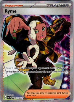 Ryme 221/197 - Pokemon TCG Obsidian Flames Full Art Ultra Rare Card NM - Image 1