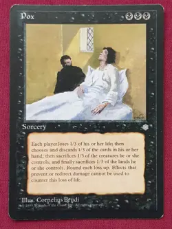 Magic The Gathering ICE AGE POX black card MTG - Image 1