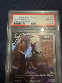 Umbreon V Alternate Art Evolving Skies 189/203 Alt Pokemon Card FA 2021 NM-MT - Image 2