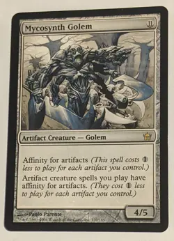 MTG English Magic Card Light Play MYCOSYNTH GOLEM from Fifth Dawn - Image 1