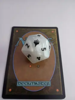 MTG FIN Final Fantasy Pearl White Oversized D20 Spindown life die Counter Dice - Image 2