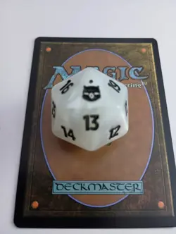 MTG FIN Final Fantasy Pearl White Oversized D20 Spindown life die Counter Dice - Image 3