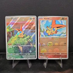2 Pokemon Victini SVP 208 Black Star Promo Illustration Black Bolt/White Flare - Image 1