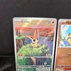 2 Pokemon Victini SVP 208 Black Star Promo Illustration Black Bolt/White Flare - Image 3