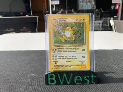 Raichu LP MP 014/102 Base Set Holo Rare Pokemon Card Vintage 1999 WOTC - Image 1