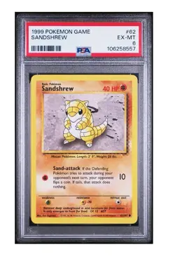 PSA 6 1999 POKEMON GAME #62 SANDSHREW - Image 1