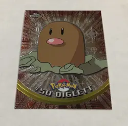 2000 Pokemon Topps Chrome DIGLETT #50 Base Foil TV Animation Series Light Play - Image 2