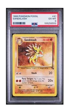 PSA 6 1999 POKEMON FOSSIL #41 SANDSLASH - Image 1