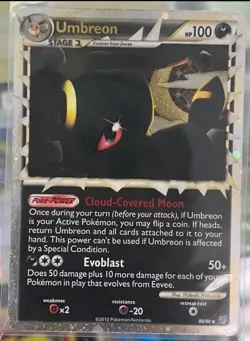 Pokemon TCG Umbreon Prime Undaunted Holo Card 86/90 - Image 1