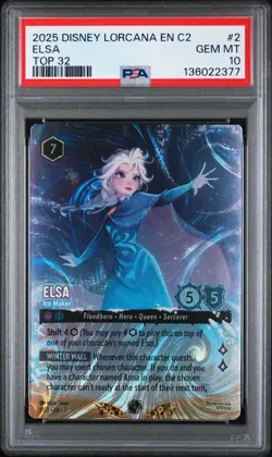2025 DISNEY LORCANA EN C2 CHALLENGE PROMO #2 ELSA TOP 32 PRIZE ENCHANTED PSA 10 - Image 1