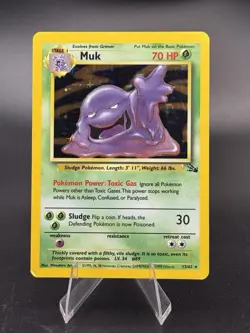 Muk - 13/62 - 1999 Fossil Unlimited - WOTC - Holo Rare - MP - Pokemon TCG - Image 1