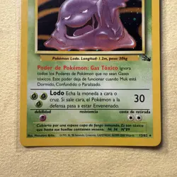 Pokemon TCG Fossil Set Muk Espanol 13/62 Holo Rare Unlimited With Half Swirl - Image 3