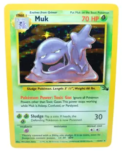 Muk 13/62 Holo Rare Unlimited Fossil Set 1999 - Pokemon Card TCG (NM) - Image 1
