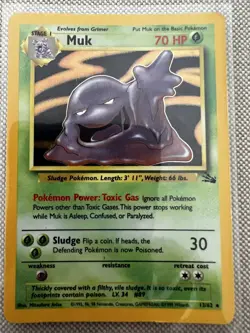 Pokemon TCG Muk 13/62 Fossil Holo Rare Unlimited Grass WOTC LP - Image 1
