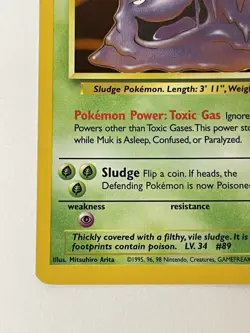 Pokemon TCG Muk 13/62 Fossil 1999 Unlimited Holo Rare Lightly Played - Image 2