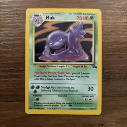 Pokemon TCG Muk 13/62 Holo Rare Unlimited Fossil Card WOTC MP - Image 1