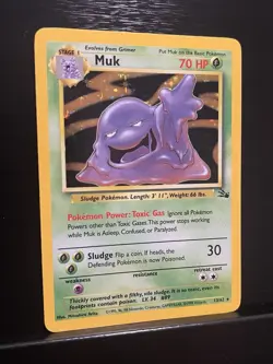 1999 Pokemon TCG Muk Unlimited Holo Rare Fossil 13/62 - Image 2