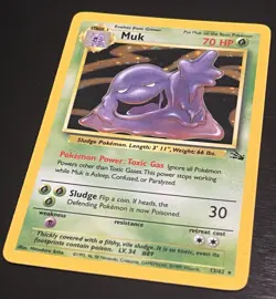 1999 Pokemon TCG Muk Unlimited Holo Rare Fossil 13/62 - Image 3