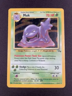 Pokemon TCG Muk 13/62 Fossil Set Holo Rare Unlimited 1999 WOTC LP/MP - Image 1