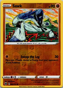 Pokemon - Sawk - 081/172 - Reverse Holo - Brilliant Stars - NM/M - Image 1