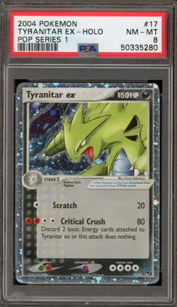 Pokemon Tyranitar ex POP Series 1 Holo Rare #17 PSA 8 - Image 1