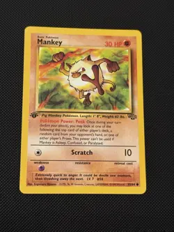 Mankey 1st edition 55/64 Jungle Pokemon Card 1999 - Image 1