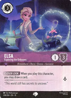 Elsa Exploring the Unknown Epic Foil 208/204 Whispers in the Well Lorcana - Image 1