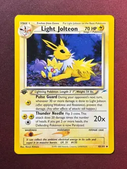 LIGHT JOLTEON 48/105 Neo Destiny 1st EDITION Pokemon TCG card NM+ CLEAN! - Image 1