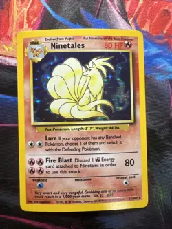 Ninetales 12/102 Base Set Lightly Played LP Holo Rare Pokemon TCG - Image 1